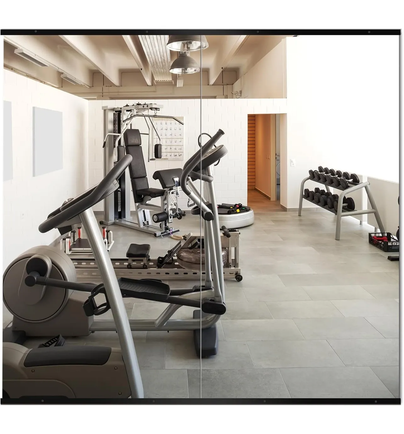 Large Home Gym Mirror 60x54 Wall Mounted, Tempered Glass for Dance & Fitness